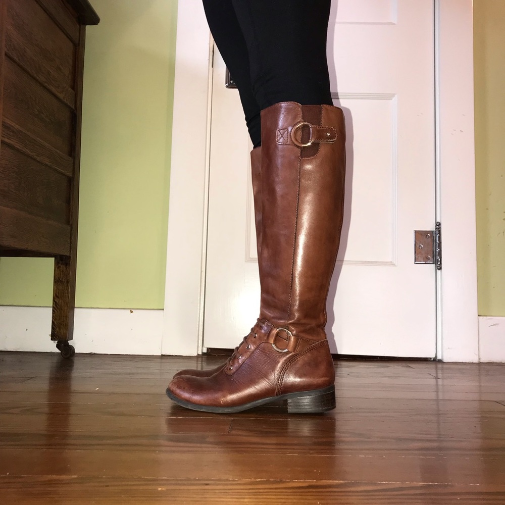 Antonio Melani Brown Leather Riding Boots